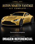 Aston Martin Vantage — Kit completo PPF LEBEL. Imagen referencial; ajuste a confirmar. Sin vidrios ni plásticos porosos.