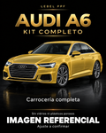 Audi A6 — Kit completo PPF LEBEL. Imagen referencial; ajuste a confirmar. Sin vidrios ni plásticos porosos.