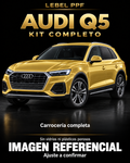 Audi Q5 — Kit completo PPF LEBEL. Imagen referencial; ajuste a confirmar. Sin vidrios ni plásticos porosos.