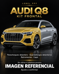 Audi Q8 — Kit frontal PPF LEBEL. Imagen referencial; ajuste a confirmar. Sin vidrios ni plásticos porosos.