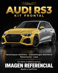 Audi RS3 — Kit frontal PPF LEBEL. Imagen referencial; ajuste a confirmar. Sin vidrios ni plásticos porosos.