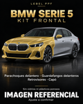 BMW Serie 5 — Kit frontal PPF LEBEL. Imagen referencial; ajuste a confirmar. Sin vidrios ni plásticos porosos.
