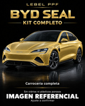 BYD Seal — Kit completo PPF LEBEL. Imagen referencial; ajuste a confirmar. Sin vidrios ni plásticos porosos.