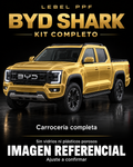 BYD Shark — Kit completo PPF LEBEL. Imagen referencial; ajuste a confirmar. Sin vidrios ni plásticos porosos.