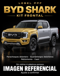 BYD Shark — Kit frontal PPF LEBEL. Imagen referencial; ajuste a confirmar. Sin vidrios ni plásticos porosos.