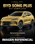 BYD Song Plus — Kit completo PPF LEBEL. Imagen referencial; ajuste a confirmar. Sin vidrios ni plásticos porosos.