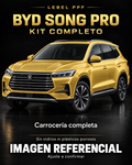 BYD Song Pro — Kit completo PPF LEBEL. Imagen referencial; ajuste a confirmar. Sin vidrios ni plásticos porosos.