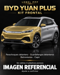 BYD Yuan Plus — Kit frontal PPF LEBEL. Imagen referencial; ajuste a confirmar. Sin vidrios ni plásticos porosos.
