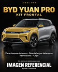 BYD Yuan Pro — Kit frontal PPF LEBEL. Imagen referencial; ajuste a confirmar. Sin vidrios ni plásticos porosos.