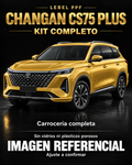 Changan CS75 Plus — Kit completo PPF LEBEL. Imagen referencial; ajuste a confirmar. Sin vidrios ni plásticos porosos.