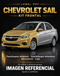 Chevrolet Sail — Kit frontal PPF LEBEL. Imagen referencial; ajuste a confirmar. Sin vidrios ni plásticos porosos.