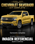 Chevrolet Silverado — Kit completo PPF LEBEL. Imagen referencial; ajuste a confirmar. Sin vidrios ni plásticos porosos.