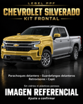 Chevrolet Silverado — Kit frontal PPF LEBEL. Imagen referencial; ajuste a confirmar. Sin vidrios ni plásticos porosos.