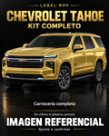 Chevrolet Tahoe — Kit completo PPF LEBEL. Imagen referencial; ajuste a confirmar. Sin vidrios ni plásticos porosos.