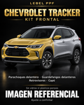 Chevrolet Tracker — Kit frontal PPF LEBEL. Imagen referencial; ajuste a confirmar. Sin vidrios ni plásticos porosos.