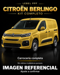Citroën Berlingo — Kit completo PPF LEBEL. Imagen referencial; ajuste a confirmar. Sin vidrios ni plásticos porosos.
