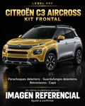 Citroën C3 Aircross — Kit frontal PPF LEBEL. Imagen referencial; ajuste a confirmar. Sin vidrios ni plásticos porosos.