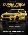 Cupra Ateca — Kit completo PPF LEBEL. Imagen referencial; ajuste a confirmar. Sin vidrios ni plásticos porosos.