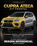 Cupra Ateca — Kit frontal PPF LEBEL. Imagen referencial; ajuste a confirmar. Sin vidrios ni plásticos porosos.