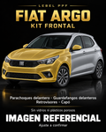 Fiat Argo — Kit frontal PPF LEBEL. Imagen referencial; ajuste a confirmar. Sin vidrios ni plásticos porosos.