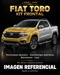 Fiat Toro — Kit frontal PPF LEBEL. Imagen referencial; ajuste a confirmar. Sin vidrios ni plásticos porosos.