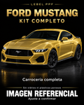 Ford Mustang — Kit completo PPF LEBEL. Imagen referencial; ajuste a confirmar. Sin vidrios ni plásticos porosos.