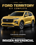 Ford Territory — Kit completo PPF LEBEL. Imagen referencial; ajuste a confirmar. Sin vidrios ni plásticos porosos.