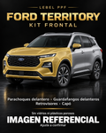 Ford Territory — Kit frontal PPF LEBEL. Imagen referencial; ajuste a confirmar. Sin vidrios ni plásticos porosos.