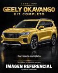 Geely Okavango — Kit completo PPF LEBEL. Imagen referencial; ajuste a confirmar. Sin vidrios ni plásticos porosos.