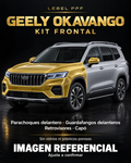 Geely Okavango — Kit frontal PPF LEBEL. Imagen referencial; ajuste a confirmar. Sin vidrios ni plásticos porosos.