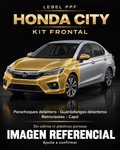 Honda City — Kit frontal PPF LEBEL. Imagen referencial; ajuste a confirmar. Sin vidrios ni plásticos porosos.