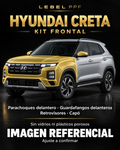 Hyundai Creta — Kit frontal PPF LEBEL. Imagen referencial; ajuste a confirmar. Sin vidrios ni plásticos porosos.