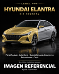 Hyundai Elantra — Kit frontal PPF LEBEL. Imagen referencial; ajuste a confirmar. Sin vidrios ni plásticos porosos.