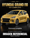 Hyundai Grand i10 — Kit completo PPF LEBEL. Imagen referencial; ajuste a confirmar. Sin vidrios ni plásticos porosos.