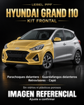 Hyundai Grand i10 — Kit frontal PPF LEBEL. Imagen referencial; ajuste a confirmar. Sin vidrios ni plásticos porosos.