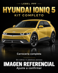 Hyundai Ioniq 5 — Kit completo PPF LEBEL. Imagen referencial; ajuste a confirmar. Sin vidrios ni plásticos porosos.