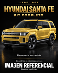 Hyundai Santa Fe — Kit completo PPF LEBEL. Imagen referencial; ajuste a confirmar. Sin vidrios ni plásticos porosos.
