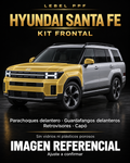 Hyundai Santa Fe — Kit frontal PPF LEBEL. Imagen referencial; ajuste a confirmar. Sin vidrios ni plásticos porosos.