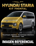 Hyundai Staria — Kit frontal PPF LEBEL. Imagen referencial; ajuste a confirmar. Sin vidrios ni plásticos porosos.