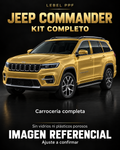 Jeep Commander — Kit completo PPF LEBEL. Imagen referencial; ajuste a confirmar. Sin vidrios ni plásticos porosos.