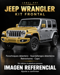 Jeep Wrangler — Kit frontal PPF LEBEL. Imagen referencial; ajuste a confirmar. Sin vidrios ni plásticos porosos.