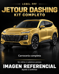 Jetour Dashing — Kit completo PPF LEBEL. Imagen referencial; ajuste a confirmar. Sin vidrios ni plásticos porosos.