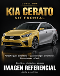 Kia Cerato — Kit frontal PPF LEBEL. Imagen referencial; ajuste a confirmar. Sin vidrios ni plásticos porosos.