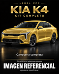 Kia K4 — Kit completo PPF LEBEL. Imagen referencial; ajuste a confirmar. Sin vidrios ni plásticos porosos.
