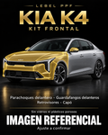 Kia K4 — Kit frontal PPF LEBEL. Imagen referencial; ajuste a confirmar. Sin vidrios ni plásticos porosos.