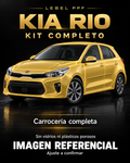 Kia Rio — Kit completo PPF LEBEL. Imagen referencial; ajuste a confirmar. Sin vidrios ni plásticos porosos.