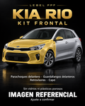 Kia Rio — Kit frontal PPF LEBEL. Imagen referencial; ajuste a confirmar. Sin vidrios ni plásticos porosos.
