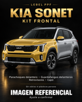 Kia Sonet — Kit frontal PPF LEBEL. Imagen referencial; ajuste a confirmar. Sin vidrios ni plásticos porosos.