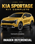 Kia Sportage — Kit completo PPF LEBEL. Imagen referencial; ajuste a confirmar. Sin vidrios ni plásticos porosos.