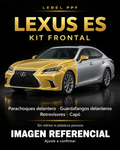 Lexus ES — Kit frontal PPF LEBEL. Imagen referencial; ajuste a confirmar. Sin vidrios ni plásticos porosos.